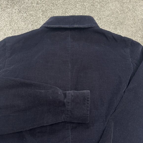 Talbots Vintage Y2K Button Down Corduroy Midi Shirt Dress Womens 2P Navy Blue - Picture 3 of 12